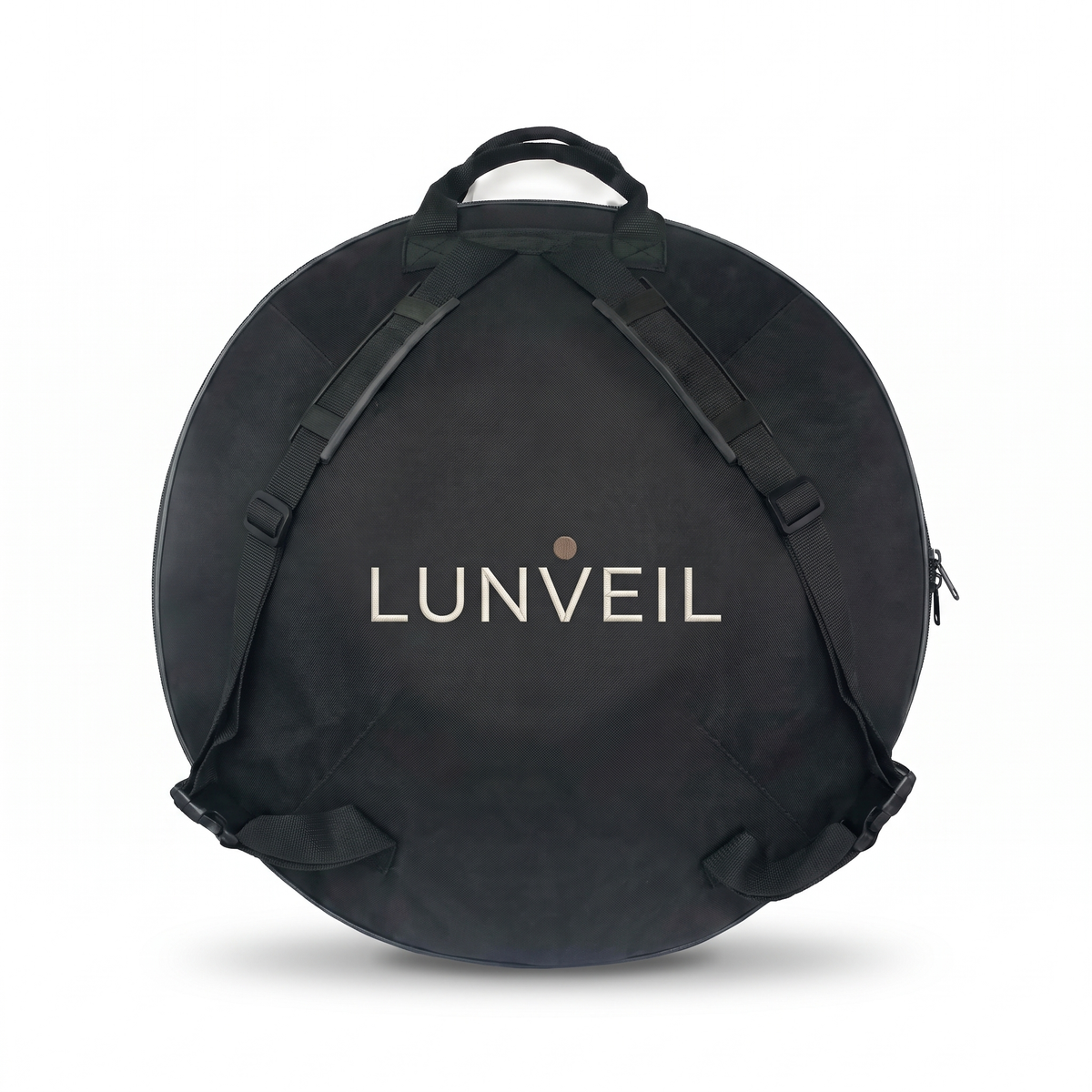 Housse de transport rembourrée Lunveil pour handpan, vue de face avec bretelles