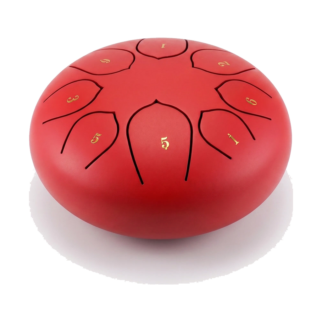 Tongue drum KYARA rouge, 8 langues, Re mineur