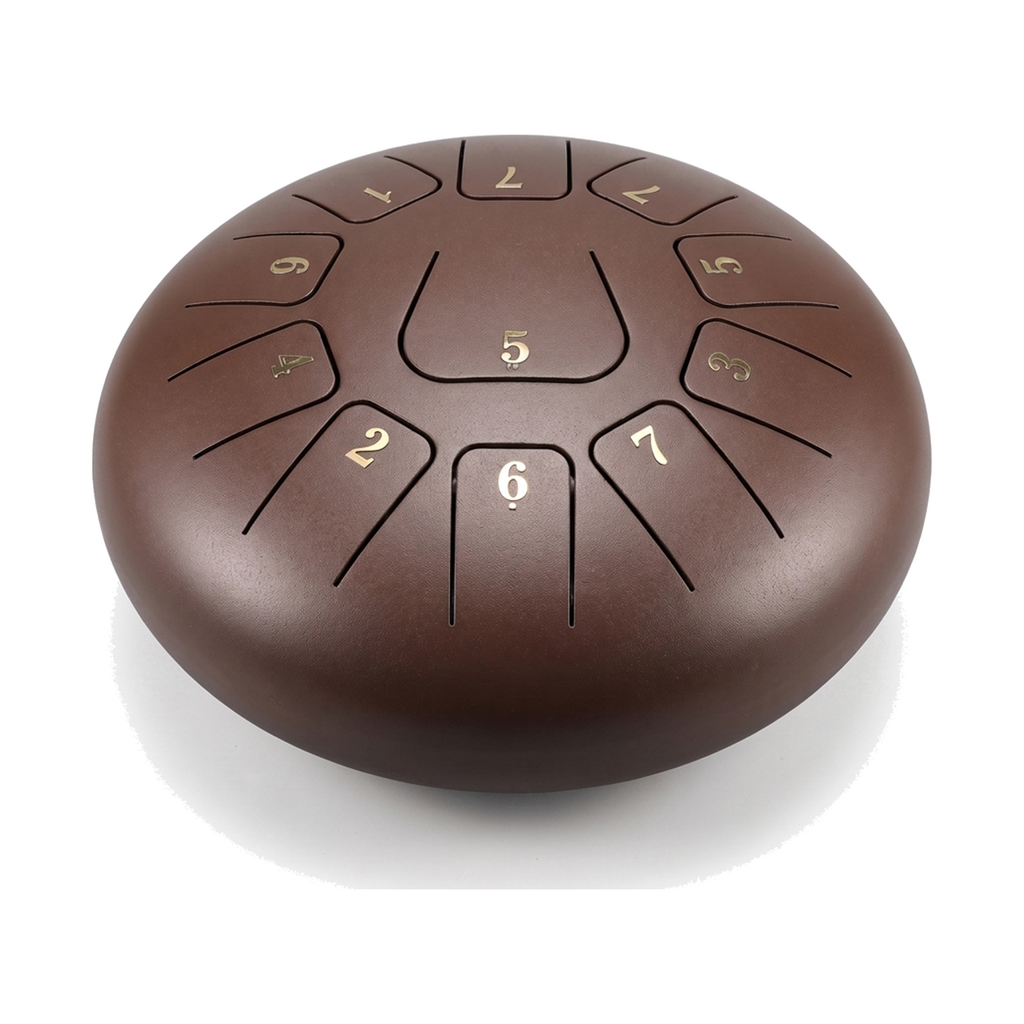 Tongue drum SELYA marron, 11 langues, Re mineur